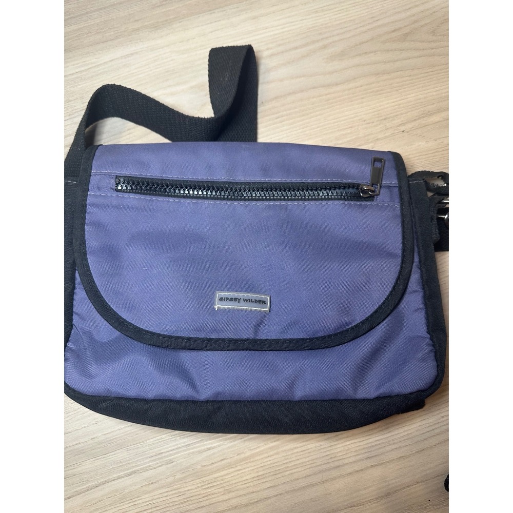 Sipsey Wilder Purple Black Canvas Crossbody Messenger Bag Small Travel Purse